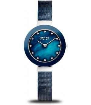 Ceas de Dama, Bering, Albastru Ceramic 11429-387