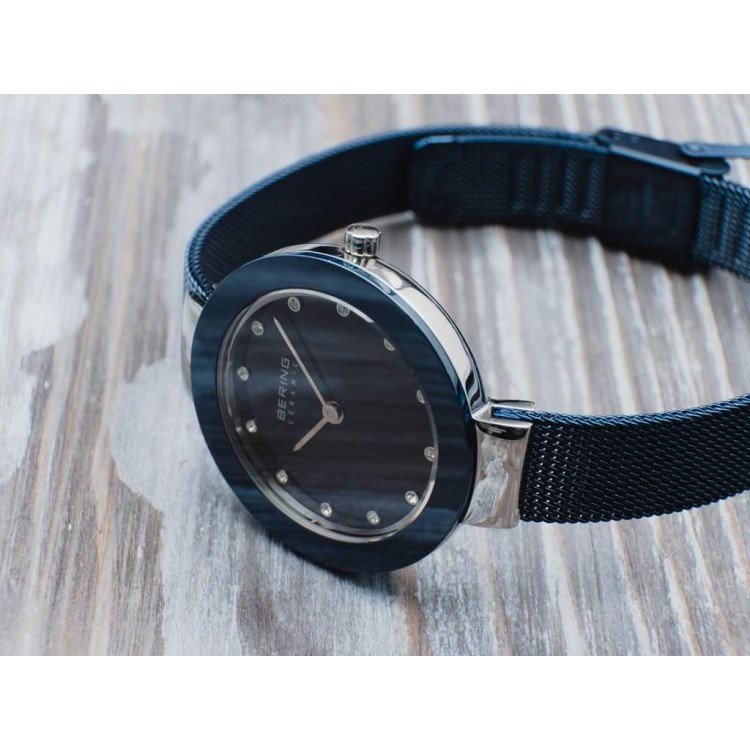 Ceas de Dama, Bering, Albastru Ceramic 11429-387 Ceas de Dama, Bering, Albastru Ceramic 11429-387