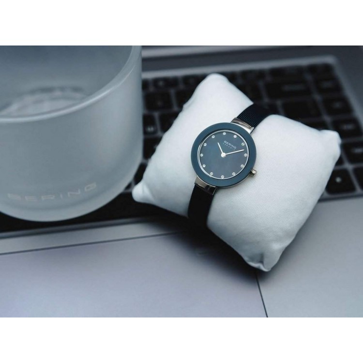 Ceas de Dama, Bering, Albastru Ceramic 11429-387 Ceas de Dama, Bering, Albastru Ceramic 11429-387