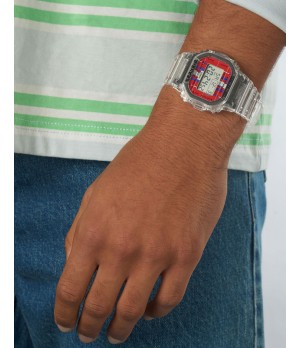 Ceas Barbati, Casio G-Shock, Digital DWE-5600KS-7ER, Set cu 2 bratari si carcase suplimentare