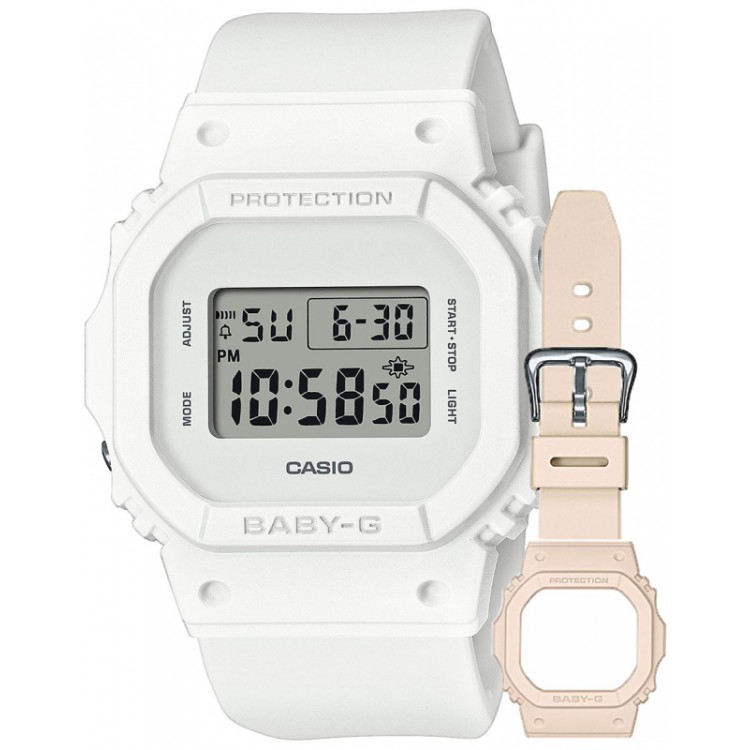 Ceas Dama, Casio G-Shock, Baby-G Digital BGD-565CS-7ER, Set cu Bratara suplimentara