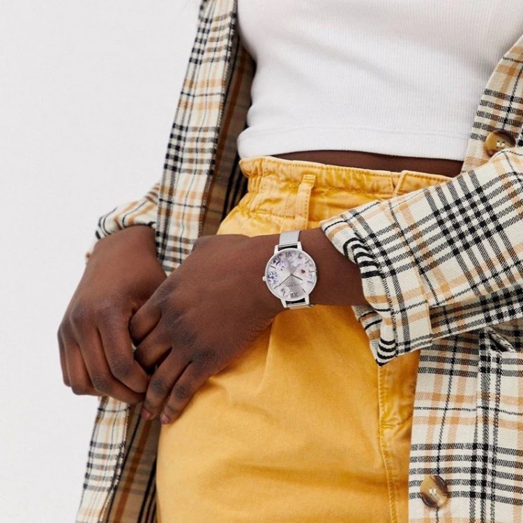 Ceas Dama, Olivia Burton, Sunlight Florals OBGSET145, Set cu Bratara