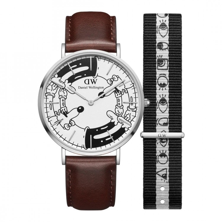 Ceas Daniel Wellington, Steven Harrington Special Edition DW00100735, Set cu Bratara suplimentara