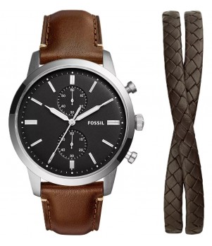 Ceas Barbati, Fossil, Townsman FS5967SET, Set cu Bratara