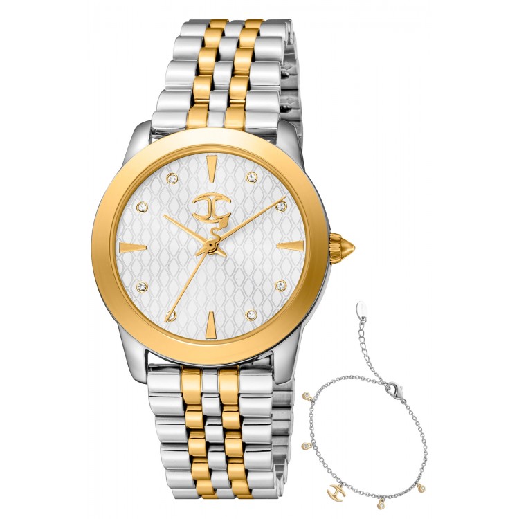 Ceas Dama, Just Cavalli, Glam Chic JC1L211M0285, Set cu Bratara