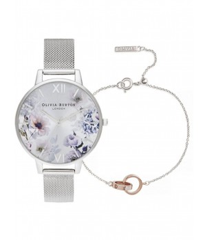 Ceas Dama, Olivia Burton, Sunlight Florals OBGSET145, Set cu Bratara