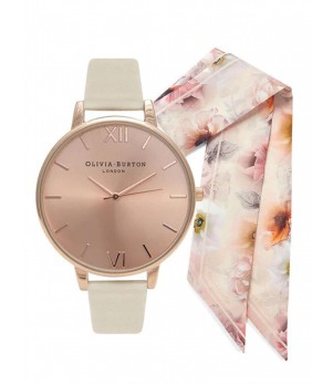 Ceas Dama, Olivia Burton, Vegan Friendly OBGSET51, Set cu Esarfa