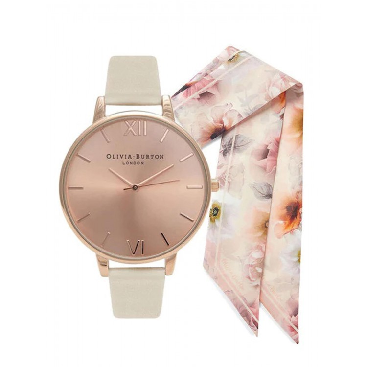 Ceas Dama, Olivia Burton, Vegan Friendly OBGSET51, Set cu Esarfa