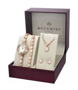 Ceas Barbati, Accurist, Contemporary A-8108G.02, Set cu Pandantiv si cercei