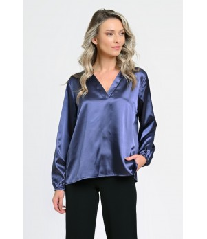 Bluza Dama cu Funda Ampla, Indigo Satin