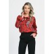 Bluza Dama cu Funda Subtire, Rosie cu Imprimeu Paisley