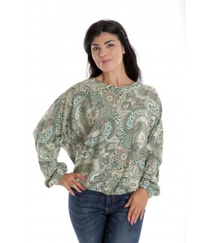 Bluza Dama, cu Maneca lunga tip Kimono, Verde