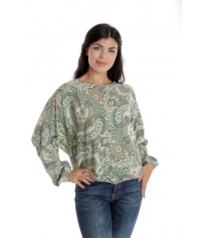 Bluza Dama, cu Maneca lunga tip Kimono, Verde