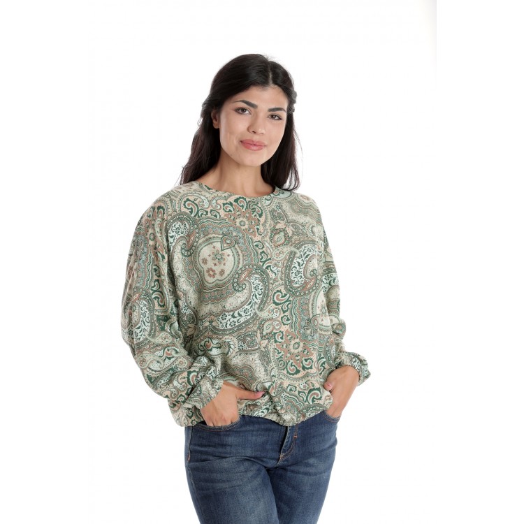 Bluza Dama, cu Maneca lunga tip Kimono, Verde