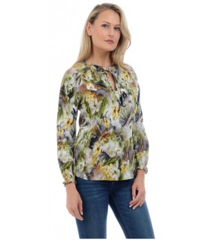 Bluza Dama Verde si Imprimeu cu Flori 