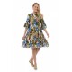 Rochie Dama Clos cu Imprimeu Multicolor