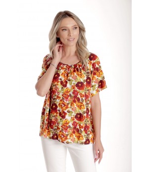 Bluza Dama, Ampla cu Imprimeu Floral - Panselute