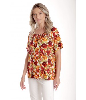 Bluza Dama, Ampla cu Imprimeu Floral - Panselute
