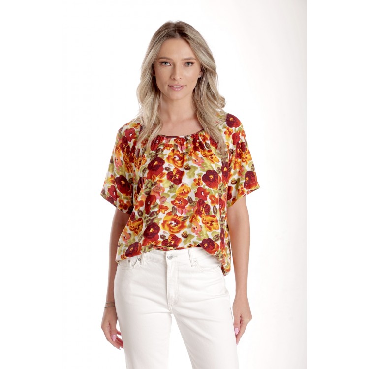 Bluza Dama, Ampla cu Imprimeu Floral - Panselute