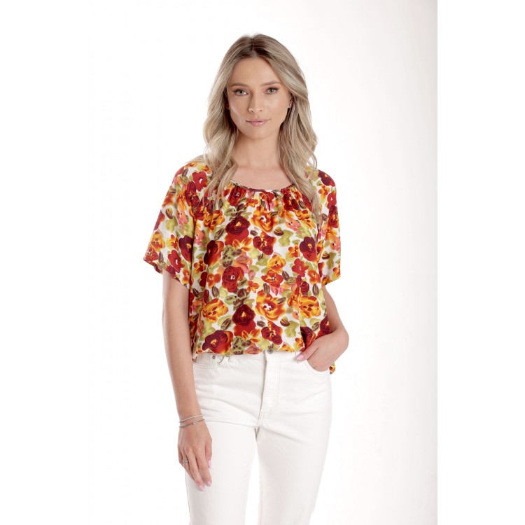 Bluza Dama, Ampla cu Imprimeu Floral - Panselute