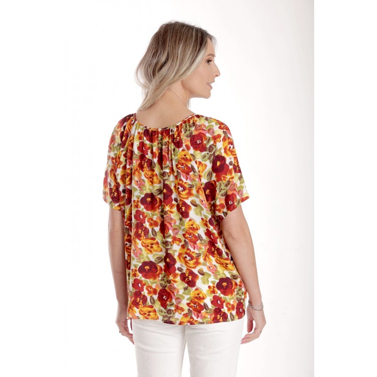 Bluza Dama, Ampla cu Imprimeu Floral - Panselute