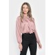 Bluza Dama din Satin, Eleganta cu Funda, Roz V301