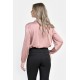 Bluza Dama din Satin, Eleganta cu Funda, Roz V301