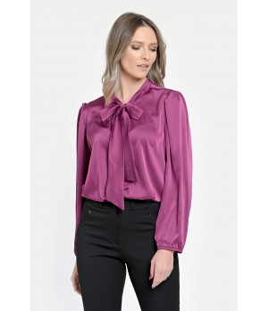 Bluza Dama din Satin, Eleganta, Funda, Violet V302