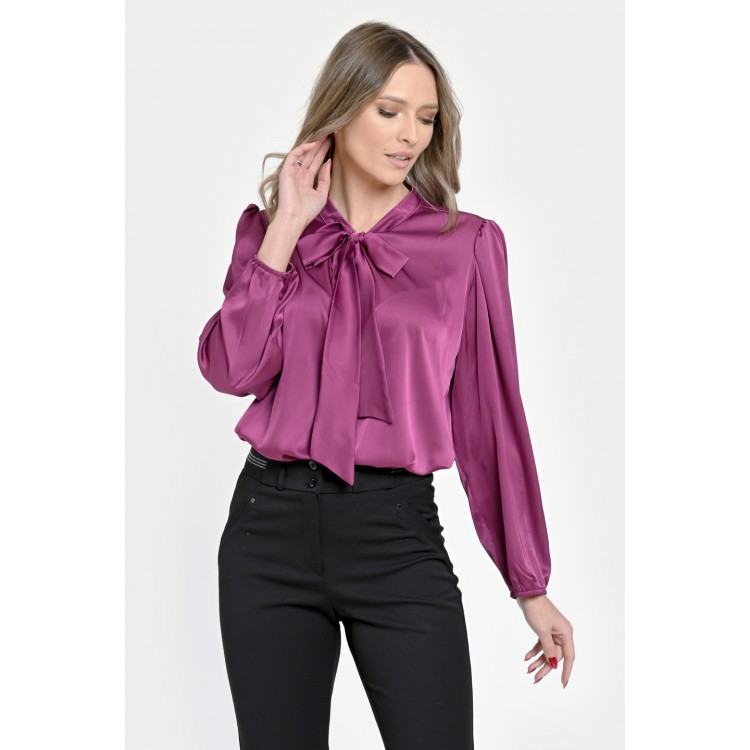 Bluza Dama din Satin, Eleganta, Funda, Violet V302