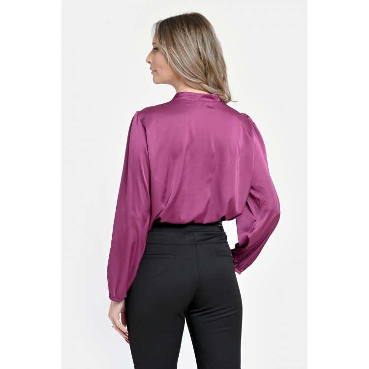 Bluza Dama din Satin, Eleganta, Funda, Violet V302
