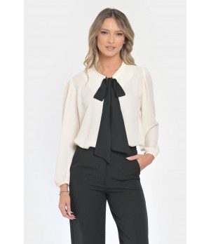 Bluza Dama, Eleganta cu Funda Contrastanta V298