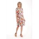 Rochie cu Volane Dama V278, Crem cu Imprimeu Floral
