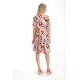 Rochie cu Volane Dama V278, Crem cu Imprimeu Floral