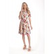 Rochie cu Volane Dama V278, Crem cu Imprimeu Floral