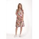 Rochie cu Volane Dama V278, Crem cu Imprimeu Floral