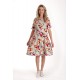 Rochie cu Volane Dama V278, Crem cu Imprimeu Floral