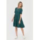 Rochie cu Volane Dama V291, Verde cu imprimeu floral