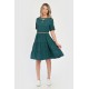 Rochie cu Volane Dama V291, Verde cu imprimeu floral