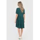 Rochie cu Volane Dama V291, Verde cu imprimeu floral