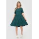 Rochie cu Volane Dama V291, Verde cu imprimeu floral