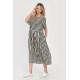 Rochie Lunga Dama V285, cu Dungi Suprapuse