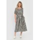 Rochie Lunga Dama V285, cu Dungi Suprapuse