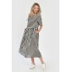 Rochie Lunga Dama V285, cu Dungi Suprapuse