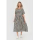 Rochie Lunga Dama V285, cu Dungi Suprapuse