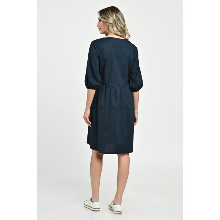Rochie Medie Dama V264, bleumarin pictata