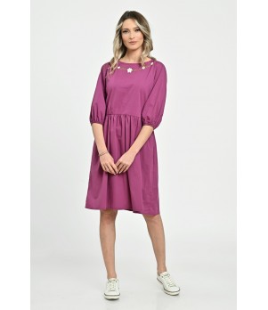 Rochie Medie Dama V265, Fucsia pictata