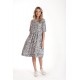 Rochie Medie Dama V274, Imprimeu MicroFloral Bleu