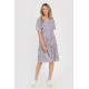 Rochie Medie Dama V283, cu Imprimeu MicroFloral Roz