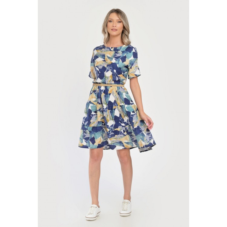 Rochie Medie Dama V289, cu Imprimeu Abstract