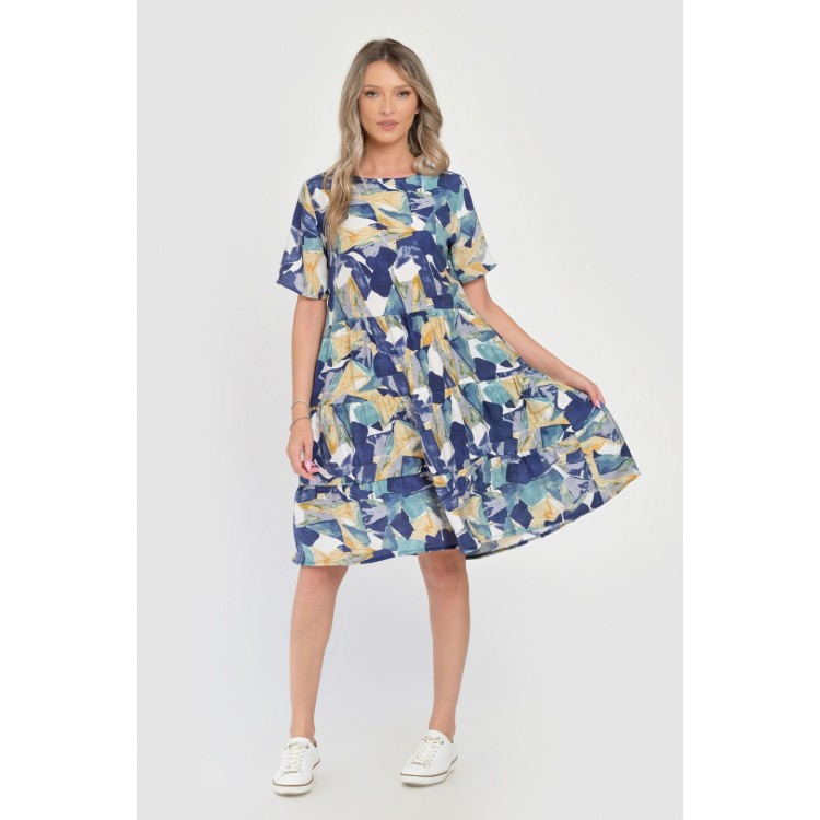 Rochie Medie Dama V289, cu Imprimeu Abstract